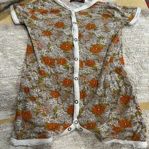 B 7 Milkbarn Bamboo Shortie Snap Romper